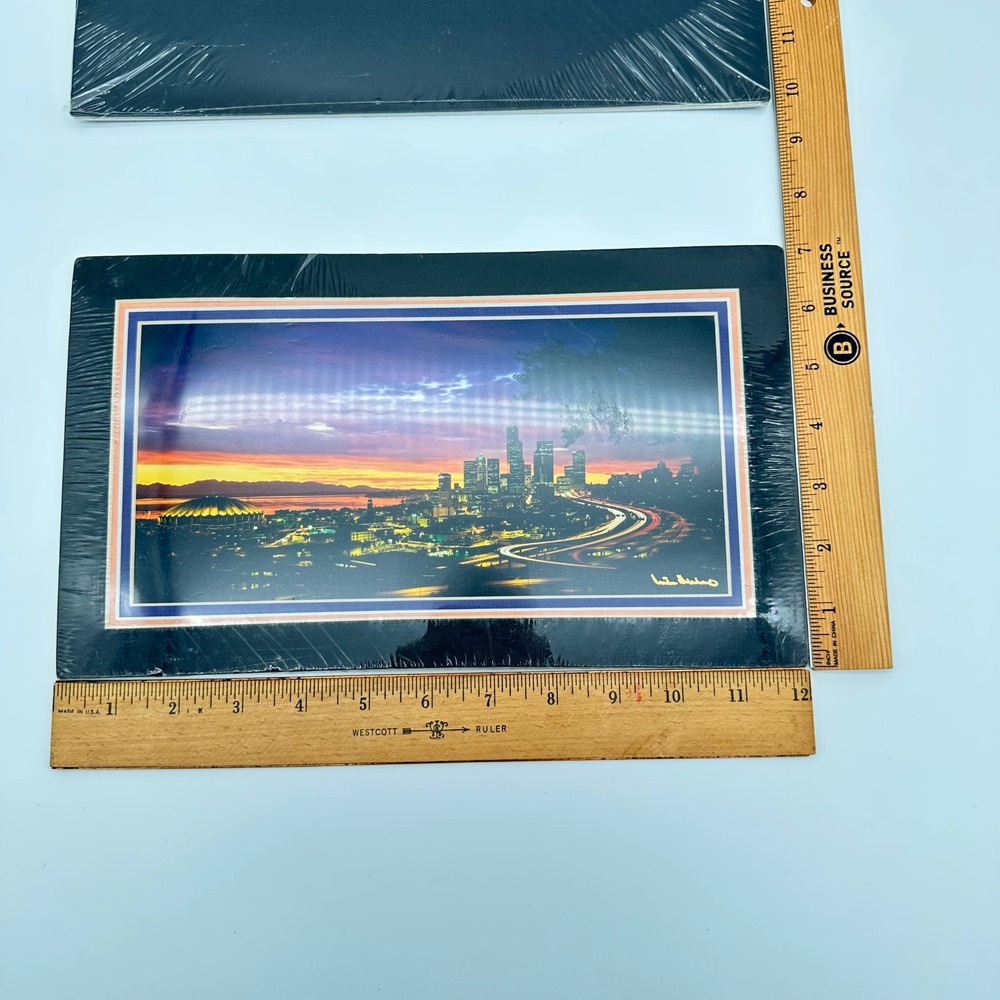 Michael Searle Panoramic Art Prints 12x7 Seattle Los Angeles Vintage Skyline Set - Picture 6 of 13